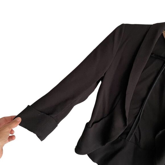 ARITZIA Wilfred Chevalier Open Front Cropped Blazer Jacket Black 0 - Picture 2 of 7